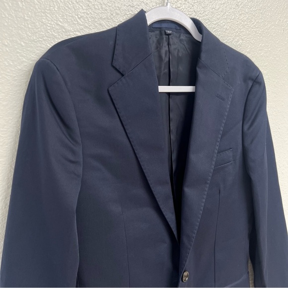 J. Crew Ludlow Slim-fit suit jacket Japanese cotton chino in Navy Blue Size 36R - Picture 8 of 15